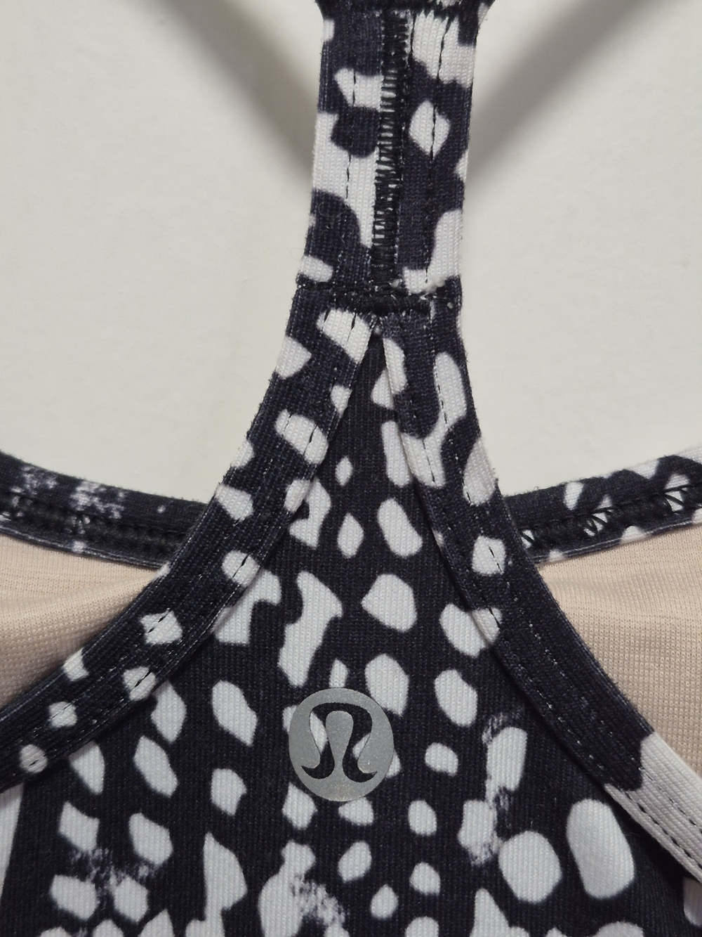 lululemon athletica Black & White Printed Racerback Tank Top